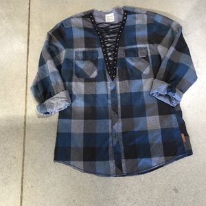LF lace up flannel