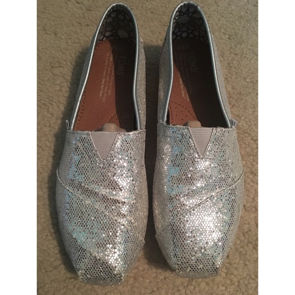 Silver Glitter Toms