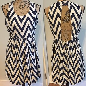 Navy Chevron Dress