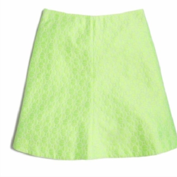 J. Crew JACQUARD SKIRT IN NEON FLORAL