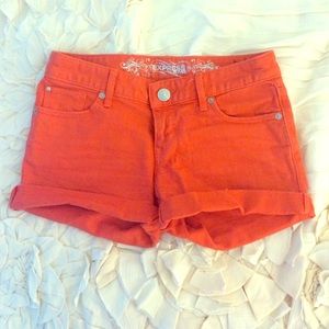 Red express jean shorts
