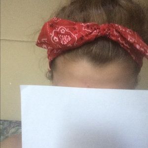 Red bandana bow headband!