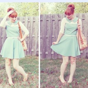 Modcloth mint green and pink lace dress