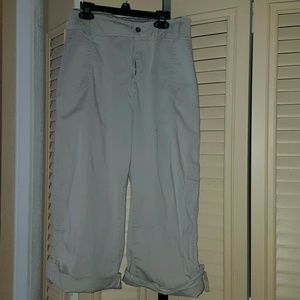 Beige Capri pants 16w with tie embellishments