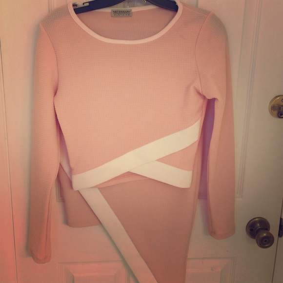 Blush pink Necessary Clothing skirt with crop top