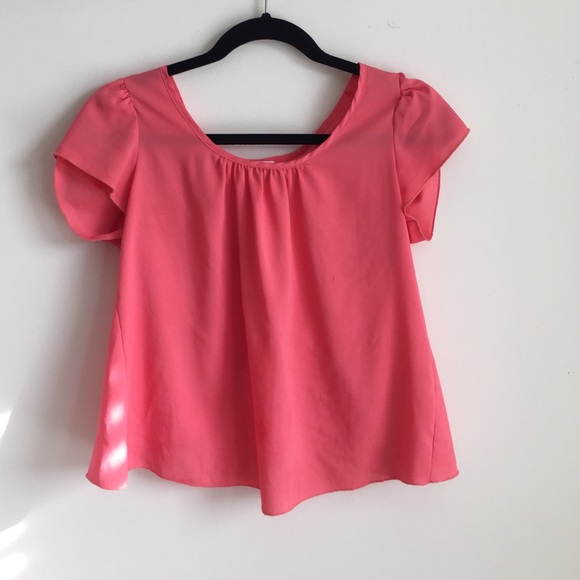 Boutique Butterfly Open Back Silky Shirt