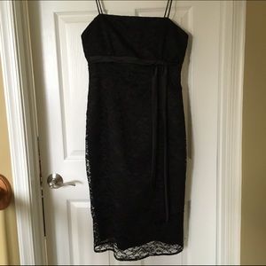 Black Vera Wang Lace Overlay Dress Size 12