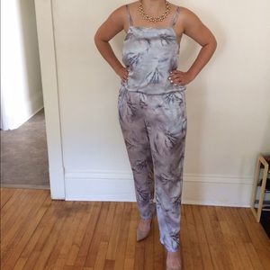 Palm Tree Silk Jumpsuit