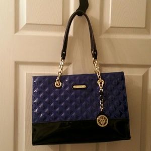 Anne Klein cobalt and black purse