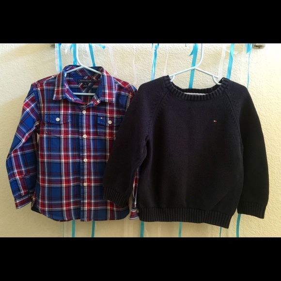 Tommy Hilfiger 4T Navy Sweater and Shirt