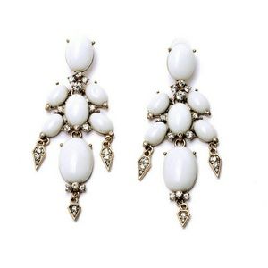 White Chandelier Earrings