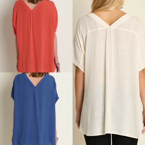 ‼️LAST ONE‼️Deep V-Neck Blouse with Pockets - Picture 4 of 4