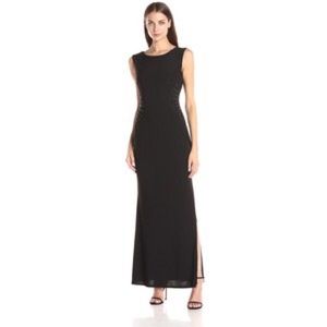 Laundry Shelly Segal Black Gown Embellished Sz 8