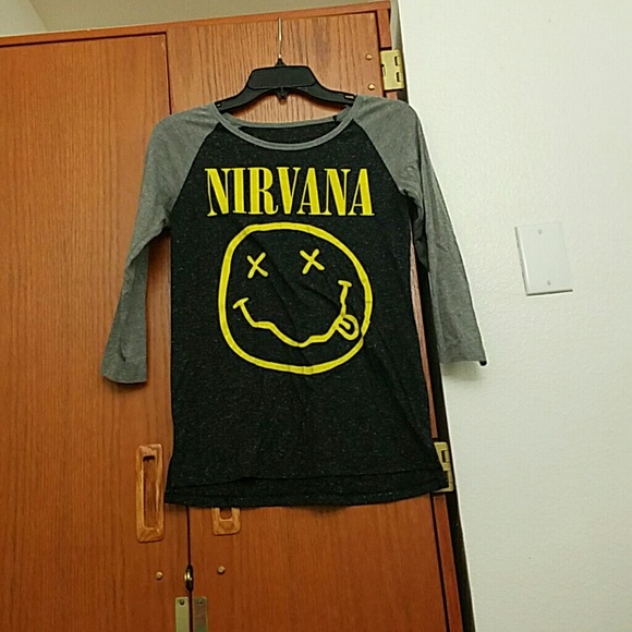 Black and grey nirvana shirt