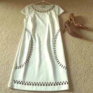 Off-white & gold beaded dress