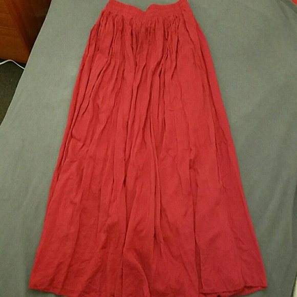 Red maxi skirt