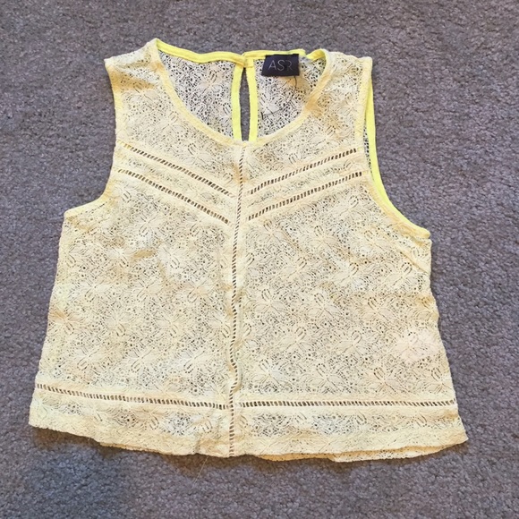 ASTR yellow lace tank Nordstrom NWOT