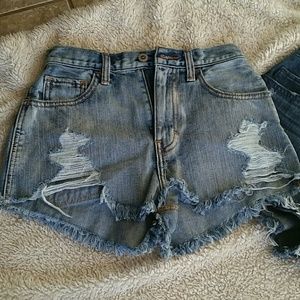 Hollister Distressed high waisted festival shorts!