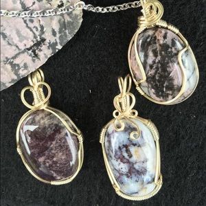 Wire wrapped necklaces, handmade we do everything!