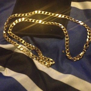 18 k gold plated 24'' curb-link Chain necklace