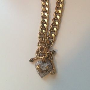 Juicy Couture Pave Banner Heart Starter Necklace