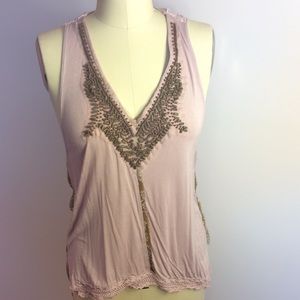 Gimmicks lilac tank w/ lace ladder back