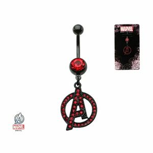 Avengers Logo Red Charm Dangle Navel Belly Ring