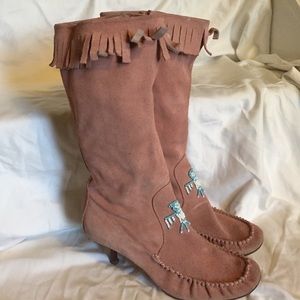 ALDO-Pink Suede Boots. Size 37.