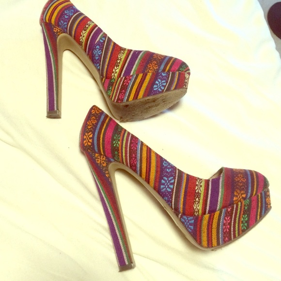 Breckelle's multicolored high heels