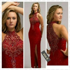 Long Sequins Red Dress by Alyce Designs