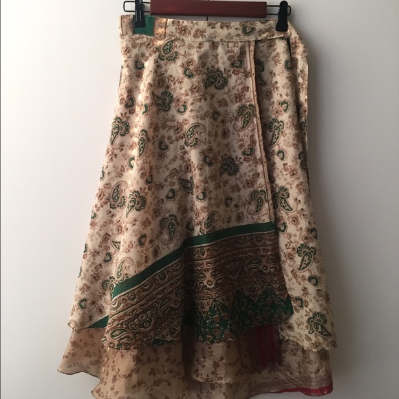 TWO Magic Wrap Skirts  - One Size - Silk blend