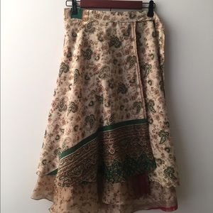 TWO Magic Wrap Skirts  - One Size - Silk blend