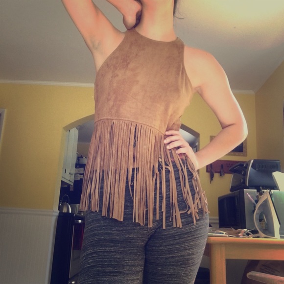 Coachella Suede Fringe Crop Tank