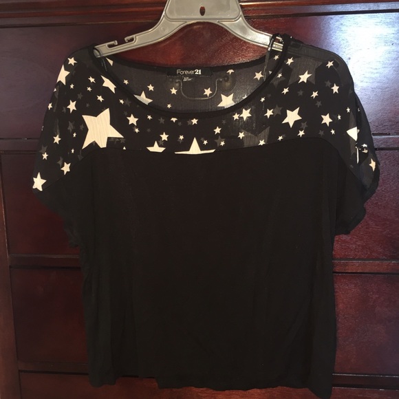Forever 21 black shirt with stars