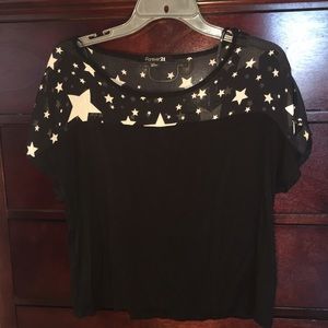 Forever 21 black shirt with stars