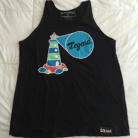 Pink Dolphin Light House Tank Top