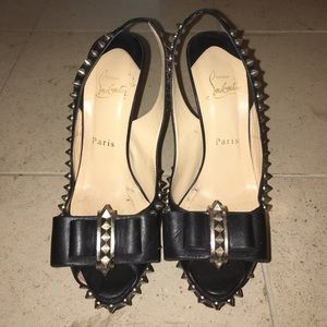 Christian louboutin spiked sling back heels