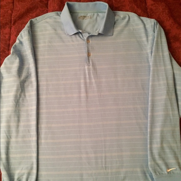 Nike DriFit Long Sleeve Striped Polo