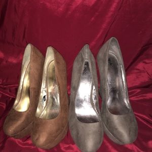 2 pairs of Mossimo suede wedges