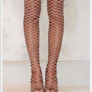 Strappy thigh heels size 9