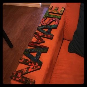 Namaste mosaic wall hanging