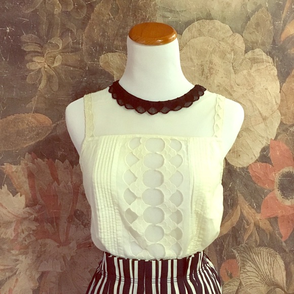 Anthropologie Onyx Scalloped Blouse 00