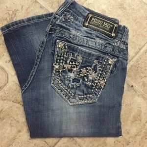 Miss me jeans, size 24, signature-rise, bootcut.