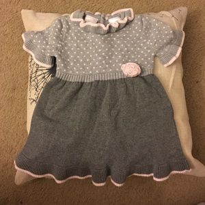 FAO Sweater Dress with Diaper Cover, Gray & Pink💕