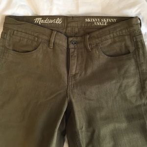 Madewell hunter green skinny jeans
