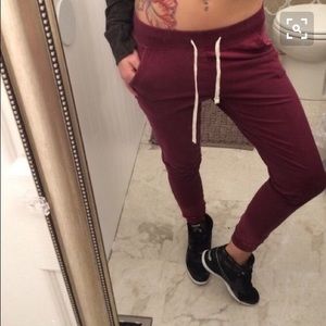 Maroon h&m boyfriend joggers
