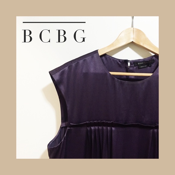 BCBG silk sleeveless dress with pockets
