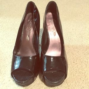 Jessica Simpson Black Peep Toe Heels