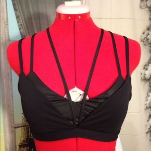 Fabletics black strappy sports bra
