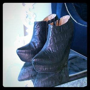 JEFFREY CAMPBELL Black wedge booties